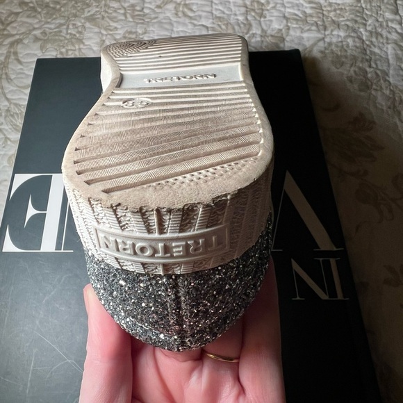 Tretorn Nylite Silver Glitter Sneaker Shoes, size 8.5 RetroGlam Athleisure - Picture 7 of 8